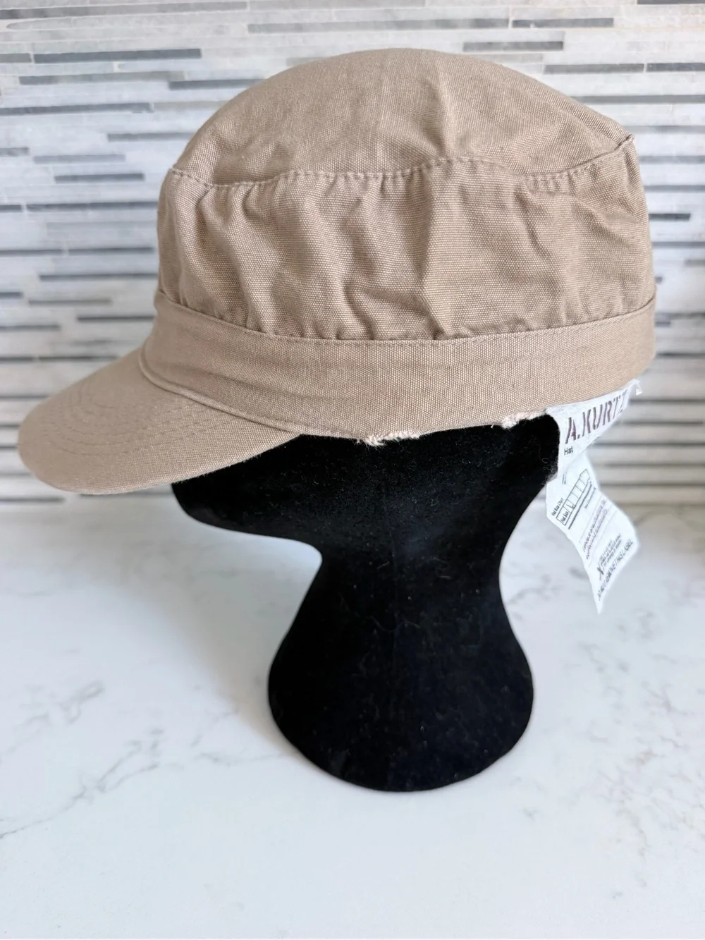 Vintage Kurtz Boys Khaki Military Cap size 6 1/2